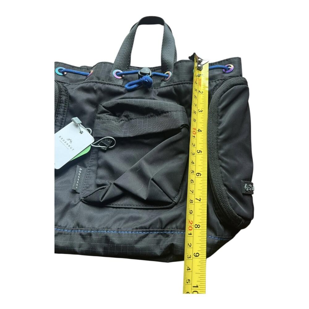 Doughnut Pyramid Tiny Backpack Black Nylon Ripstop Travel Bag NWT - Picture 5 of 12